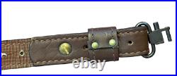 TOREL 4832 Rifle Gun Sling Deer Buck Acorns Stitched Leather Swivel EUC USA