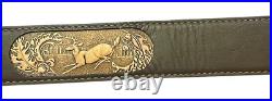 TOREL 4832 Rifle Gun Sling Deer Buck Acorns Stitched Leather Swivel EUC USA