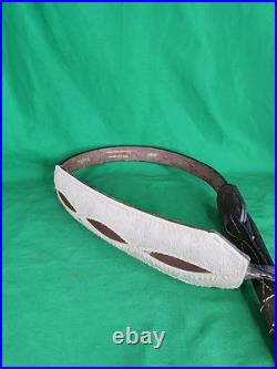 TOREL COWHIDE WHITE STITCHED PADDED SUEDE BACKED RIFLE Sling. T1