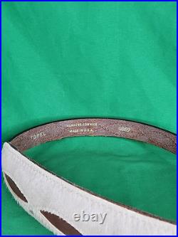 TOREL COWHIDE WHITE STITCHED PADDED SUEDE BACKED RIFLE Sling. T1