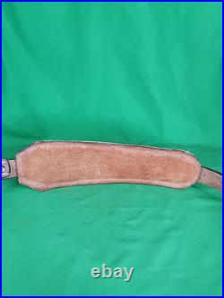 TOREL COWHIDE WHITE STITCHED PADDED SUEDE BACKED RIFLE Sling. T1