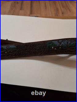 TOREL TOP GRAIN COWHIDE Made In U. S. A. 4885 Rifle Sling RARE DEER SCENE