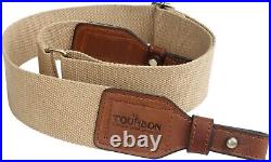 TOURBON 2-inch Cotton and Brown Leather Gun Sling Rifle Carry Japan From JPN
