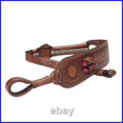 TOURBON Hunting Gun Sling Barrel Mounted Rifle Ammo Holder Vintage Leather Gift