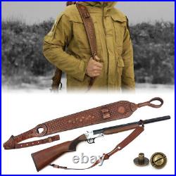 TOURBON Hunting Gun Sling Barrel Mounted Rifle Ammo Holder Vintage Leather Gift