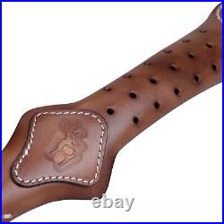 TOURBON Hunting Leather Rifle Sling Gun Carry Strap Shooting Finger Rest Adjust