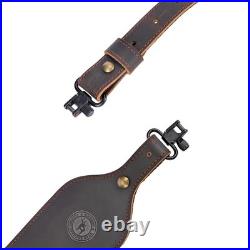 TOURBON Leather Gun Sling Swivels Shotgun Rifle Adjustable Belt-Multiple Choices