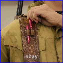 TOURBON Leather Gun Sling for Barrel No Drill Mount. 308/30-06/. 243 Ammo Holder