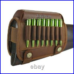 TOURBON Leather Rifle Cheek Piece Rest Riser Shells Ammo Holder + Shotgun Sling