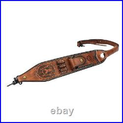 TOURBON Leather Rifle Sling Ammo Strap Folding Knife Carry Case /Swivels or Not