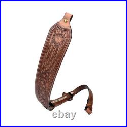 TOURBON Leather Rifle Sling Gun Carry Strap Padded Shooting Thumb Rest Adjusted