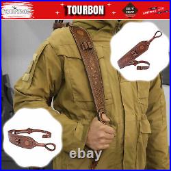 TOURBON Leather Rifle Sling Gun Muzzleloading Ammo Strap Barrel Mounted