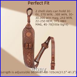 TOURBON Leather Rifle Sling Gun Muzzleloading Ammo Strap Barrel Mounted