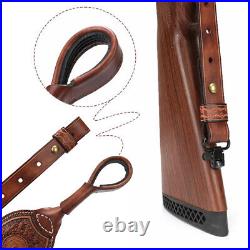 TOURBON Leather Rifle Sling Gun Muzzleloading Ammo Strap Barrel Mounted