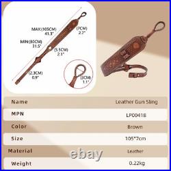 TOURBON Leather Rifle Sling Gun Muzzleloading Ammo Strap Barrel Mounted Connect