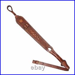 TOURBON Leather Rifle Sling Gun Muzzleloading Ammo Strap Barrel Mounted Connect