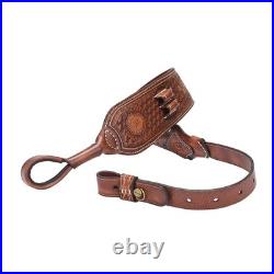 TOURBON Leather Rifle Sling Gun Muzzleloading Ammo Strap Barrel Mounted Connect