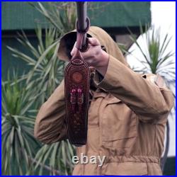 TOURBON Leather Rifle Sling Gun Muzzleloading Ammo Strap Barrel Mounted Connect
