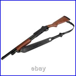 TOURBON Leather Rifle Sling Gun Strap Shooting Thumb Rest Adjustable Black/Brown
