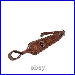 TOURBON Leather Rifle Sling Hand Tooled Ammo Holder Gun Carry Strap Barrel Mount