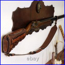 TOURBON Retro Leather No Drill Gun Sling Strap + Rifle Stock Cover Recoil Pad