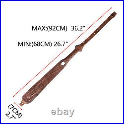 TOURBON Retro Leather Rifle Sling Gun Carry Strap Finger Rest Hunting withSwivels