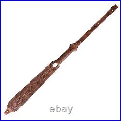 TOURBON Retro Leather Rifle Sling Gun Carry Strap Finger Rest Hunting withSwivels