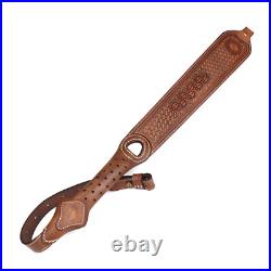 TOURBON Retro Leather Rifle Sling Gun Carry Strap Finger Rest Hunting withSwivels