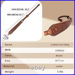 TOURBON Retro Leather Rifle Sling Padded Gun Carry Strap Shooting Rest Adjusted