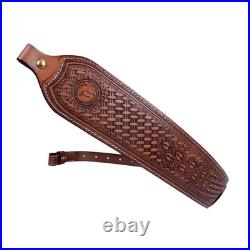 TOURBON Retro Leather Rifle Sling Padded Gun Carry Strap Shooting Rest Adjusted