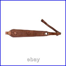 TOURBON Retro Leather Rifle Sling Padded Gun Carry Strap Shooting Rest Adjusted