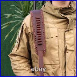 TOURBON Shooting Rifle Sling Padded Gun Carry Strap 30-06 Ammo Holder 2 Points