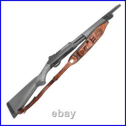 TOURBON Vintage Leather Rifle Sling Gun Ammo Carry Strap withKnife Sheath Pouch