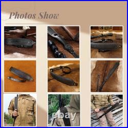 TOURBON Vintage Leather Rifle Sling Hunting Gun Strap Shotgun Thumb Loop+Swivels