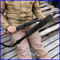 TOURBON Vintage Leather Rifle Sling Hunting Gun Strap Shotgun Thumb Loop+Swivels