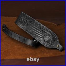 TOURBON Vintage Leather Rifle Sling Hunting Gun Strap Shotgun Thumb Loop+Swivels