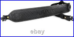 TOURBON Vintage Leather Rifle Sling with or Without Swivels Hunting Gun Strap fo