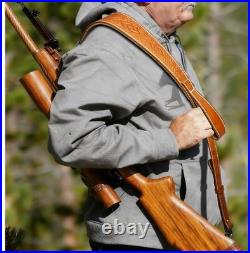 Thick Genuine Leather Rifle and Shotgun Sling Shoulder Strap
