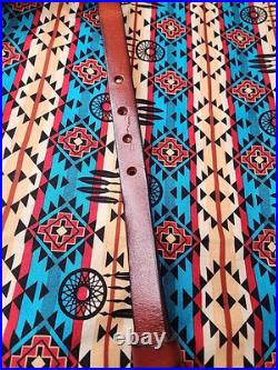 Tooled Stitched Lion Oak Leaf Big Game Leather Thumbhole Rifle Sling Africa Hunt