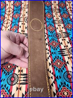 Tooled Stitched Lion Oak Leaf Big Game Leather Thumbhole Rifle Sling Africa Hunt