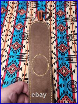 Tooled Stitched Lion Oak Leaf Big Game Leather Thumbhole Rifle Sling Africa Hunt