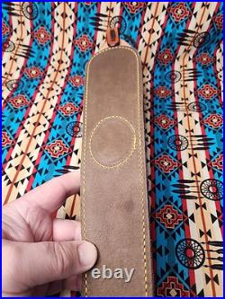 Tooled Stitched Lion Oak Leaf Big Game Leather Thumbhole Rifle Sling Africa Hunt