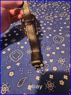 Tooled Whitetail Buck Acorn Diamond Leather Padded Rifle Sling With Swivels