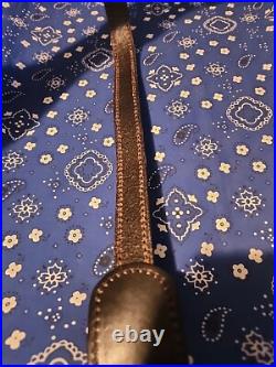 Tooled Whitetail Buck Acorn Diamond Leather Padded Rifle Sling With Swivels