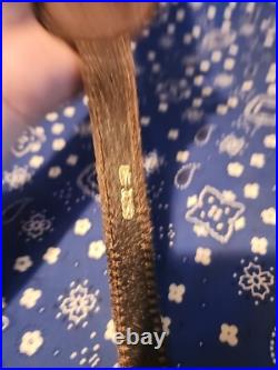 Tooled Whitetail Buck Acorn Diamond Leather Padded Rifle Sling With Swivels