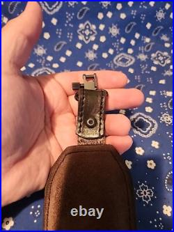 Tooled Whitetail Buck Acorn Diamond Leather Padded Rifle Sling With Swivels