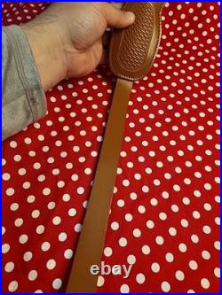 Tooled Whitetail Buck Stitched Leather Padded Rifle Sling With Swivels