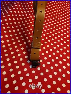 Tooled Whitetail Buck Stitched Leather Padded Rifle Sling With Swivels