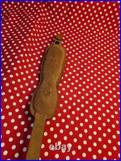 Tooled Whitetail Buck Stitched Leather Padded Rifle Sling With Swivels