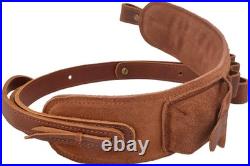 Top-Grain Leather Ammo Holder Rifle Shotgun Sling, Adjustable Hunting Gun Strap